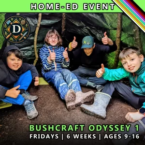 Bushcraft odyssey Friday course for home-ed children at TRIBE Course D with honours