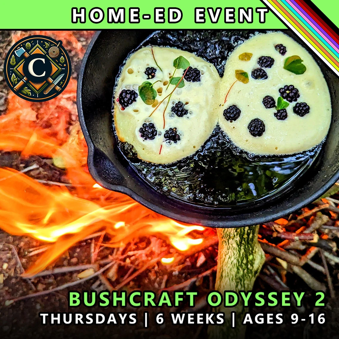 Bushcraft odyssey Thursday course for home-ed children at TRIBE Course C with honours