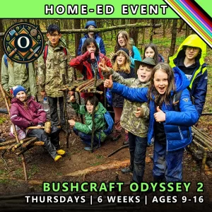 Bushcraft odyssey Thursday course for home-ed children at TRIBE Course O with honours